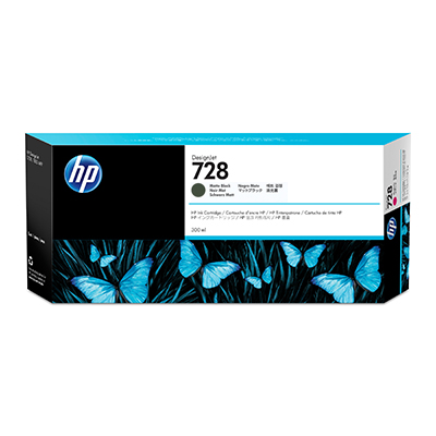 HP 728 Matte Black Mat Siyah 300Ml Plotter Kartuşu F9J68A