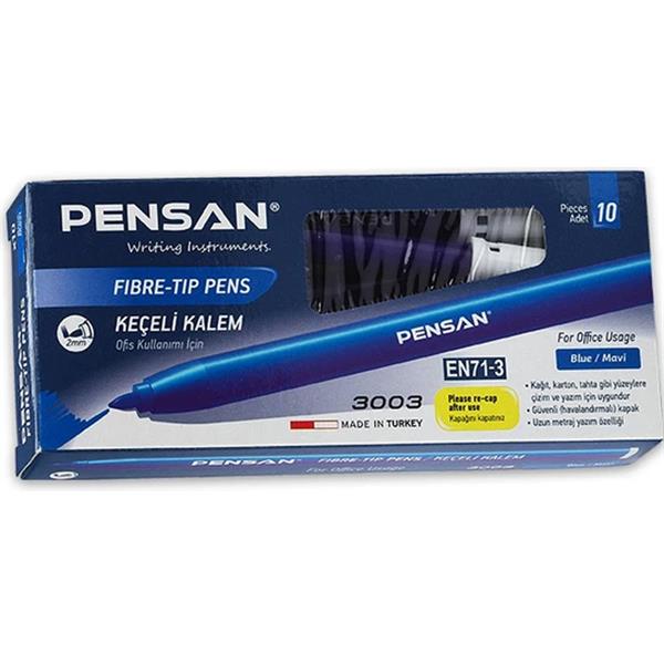 Pensan 3003 Ofis Tipi Keçeli Kalem 10 Lu Paket -MAVİ