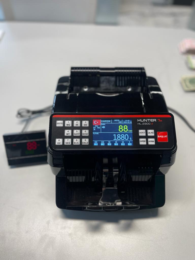 Huntertec HL 2300S Karışık Para Sayma Makinesi Sahte Para Kontrol