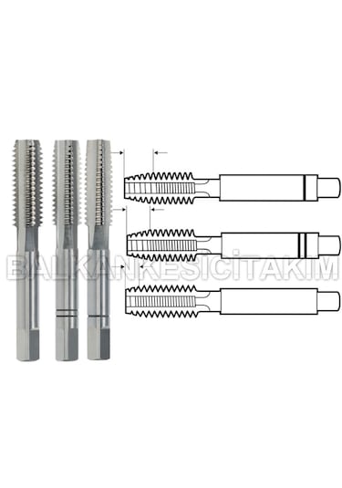 Linix Dın352 Hss M16 El Kılavuz Takımı 3'lü