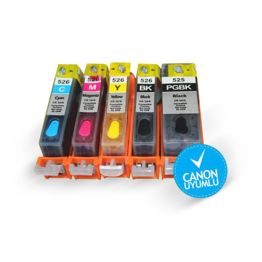 Canon Pgı-520 Clı-521 820 220 320 C M Y 5 Renk Uyumlu Dolan Kartuşlar - Mp540/ Mp630/ Mp980/ Mx860/ Ip3600/ Ip4600/ Ip4700/ Mp550/ Mp560/ Mp640/ Mp990/ Mx870