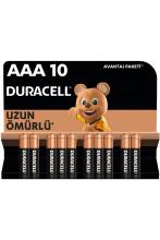 Duracell Basic AAA Alkalin İnce Kalem Piller, 1,5 V LR03/MN2400, 10’lu