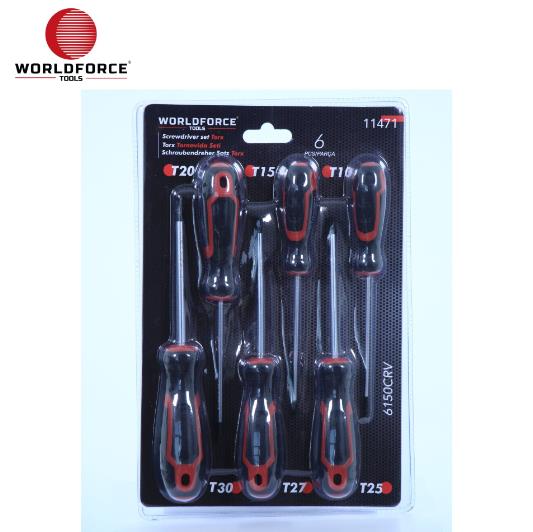 Torx Tornavida Seti 6 Parça 6150Crv T10,T15,T20,T25,T27,T30