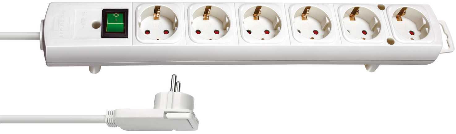 Brennenstuhl Comfort Line Plus Serisi 6 Soketli Düz Stil 2 Metre Uzatma Priz Beyaz