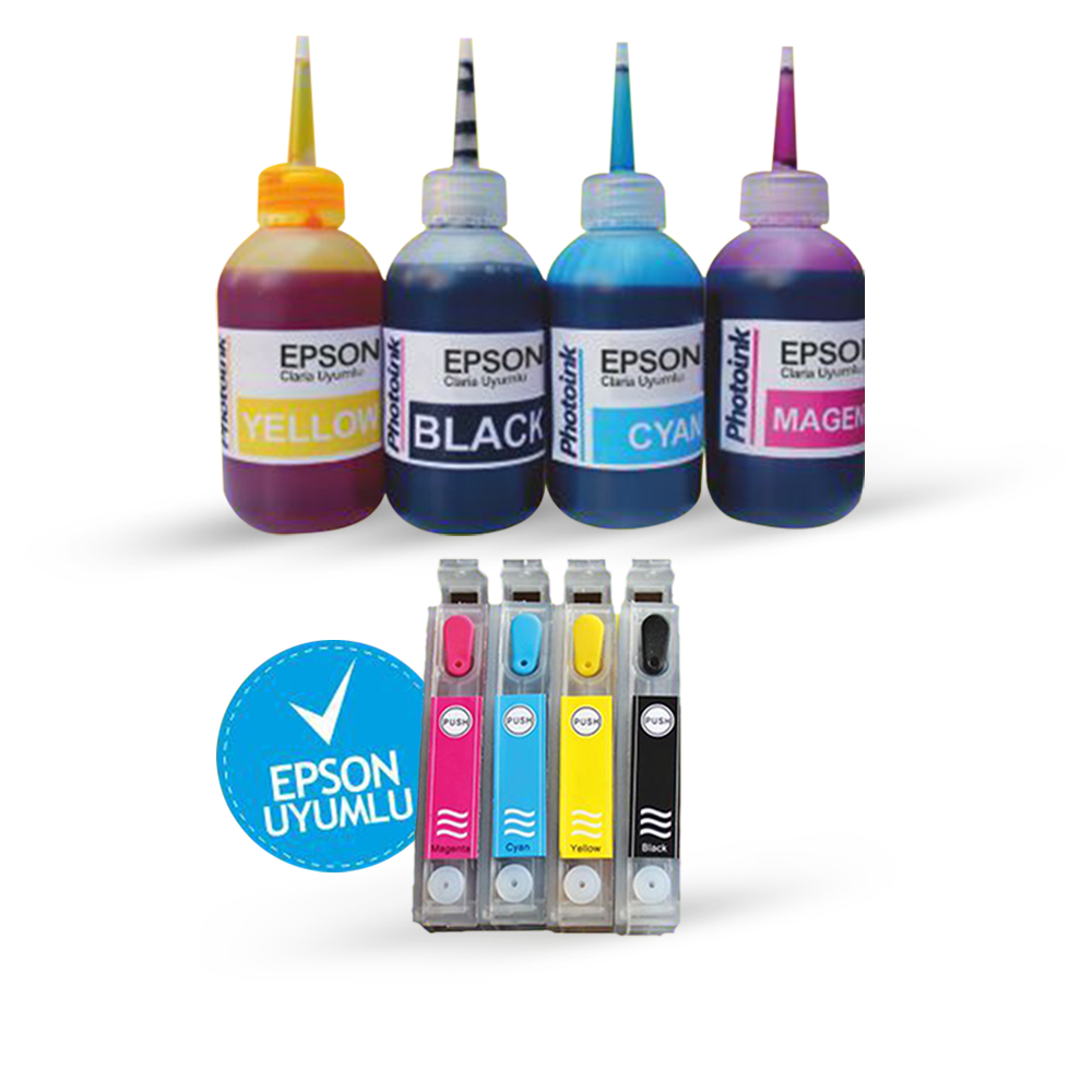 Dolu Epson 1291-1294 Uyumlu Oto Reset Çipli Kolay Dolan Kartuş Seti - Oto Reset Çipsetli- B42/ Bx305/ Bx320/ Bx525/ Bx535/ Bx625/ Sx230/ Sx235/ Sx420/ Sx425/ Sx435/ Sx445/ Sx620/ Wf3010/ Wf3530/ Wf3540/ Wf3520/ Wf7515/ Wf7525