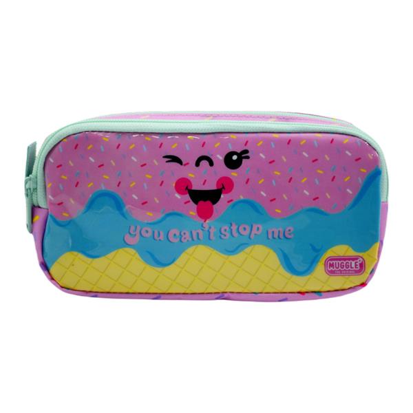 Muggle Pink Ice Cream 2 Gözlü Kalemlik Çantası MU-8713