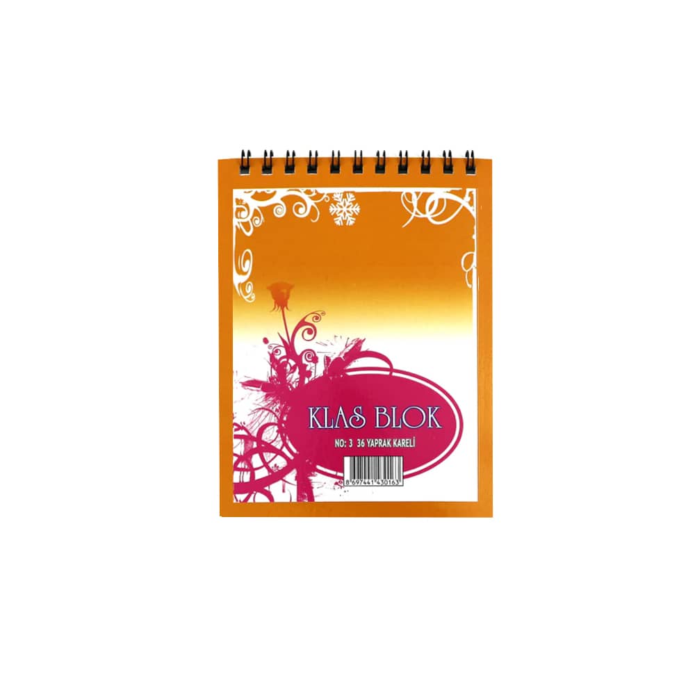 Klas Bloknot 7.4 X 10.5 Spr 36 Yaprak A7 No1 Kareli