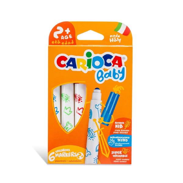 Carioca Baby Süper Yıkanabilir Jumbo Keçeli Boya Kalemi 6 Lı 42813
