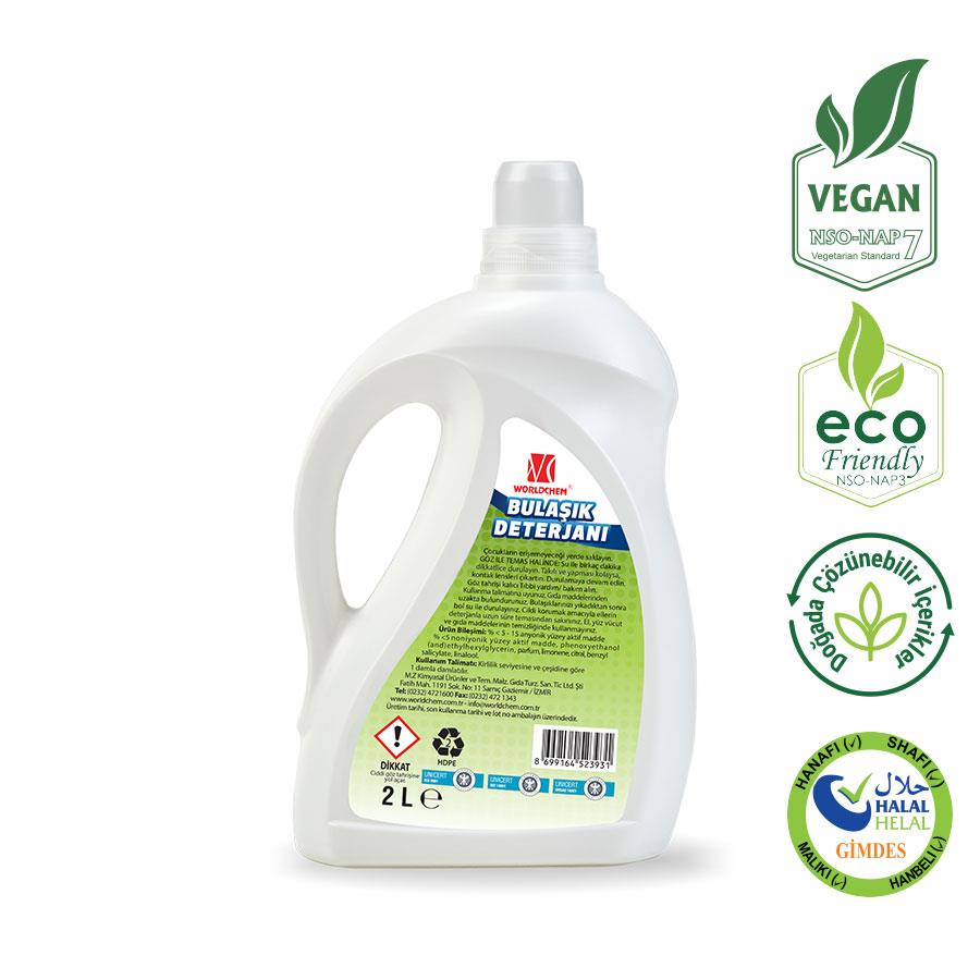Bitkisel Bulaşık Deterjanı Limon Işıltısı 2L Vegan Ve Helal Ve Çevre Dostu