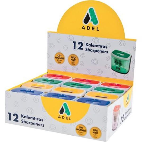 Adel 685 Çift Bıçaklı Auto Lock Kalemtıraş Kutulu 12 Adet