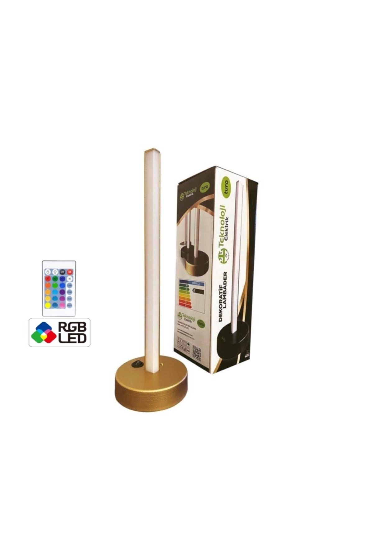 Teknoloji Elektrik Kumandalı Rgb Led Masa Lambası - Abajur Gold