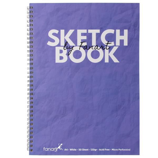 Fanart Academy Sketch Book 120 GR Spiralli 50 Yaprak A4 Mor 8672
