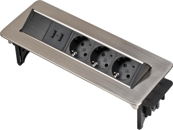 Brennenstuhl Ofis ve Mutfak Masasına Ayarlanabilir 2 X USB 3 Soketli Priz