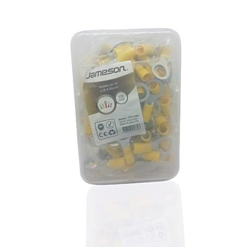 JAMESON JYU-1006 M10 YUVARLAK TİP İZOLELİ KABLO UCU (4,00-6,00 MM, SARI) (100 ADET )