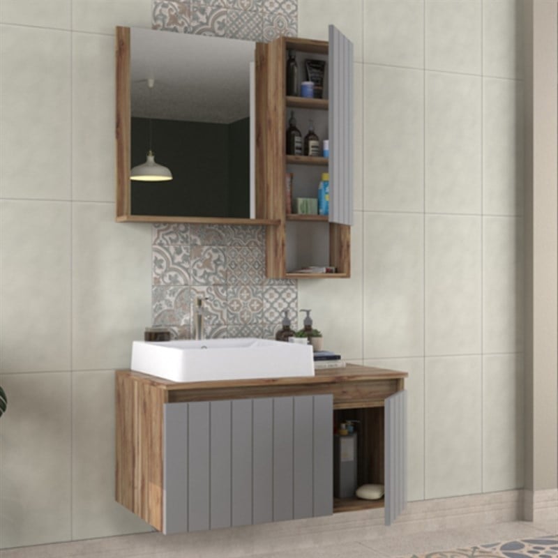 Biani Nevada Matt Anthracite 90 cm Banyo Dolabı