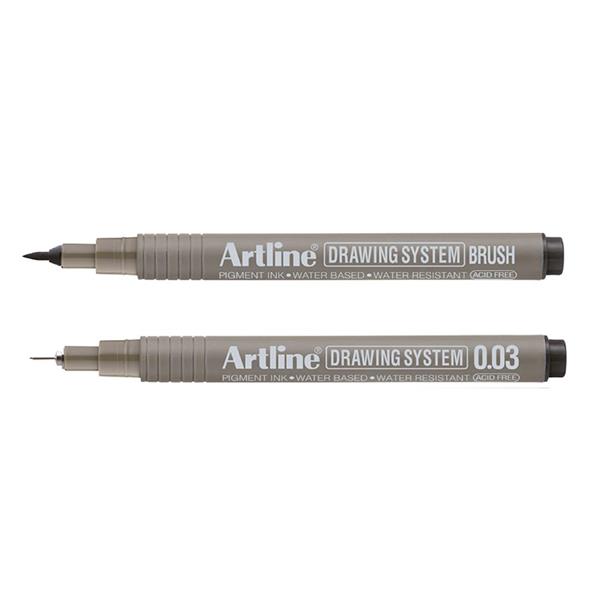 Artline Drawing System Teknik Çizim Kalemi Brush ve 0.03mm