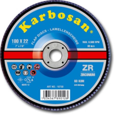 Karbosan 180 mm Flap Disk Zr 80 Kum