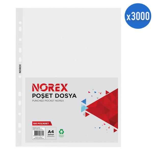 Norex UL100X A4 Poşet Dosya 3000 li Paket