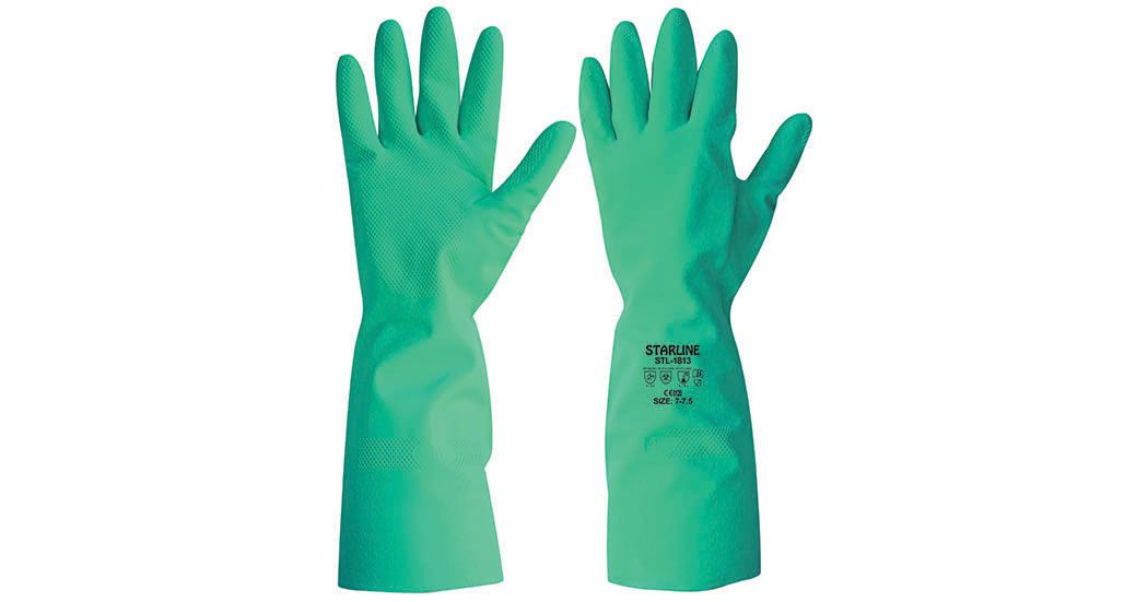 Starline STL-1813 Yüksek Dereceli Kimyasallara Karşı Dirençli Yeşil Eldiven (6-6.5/XS Beden)