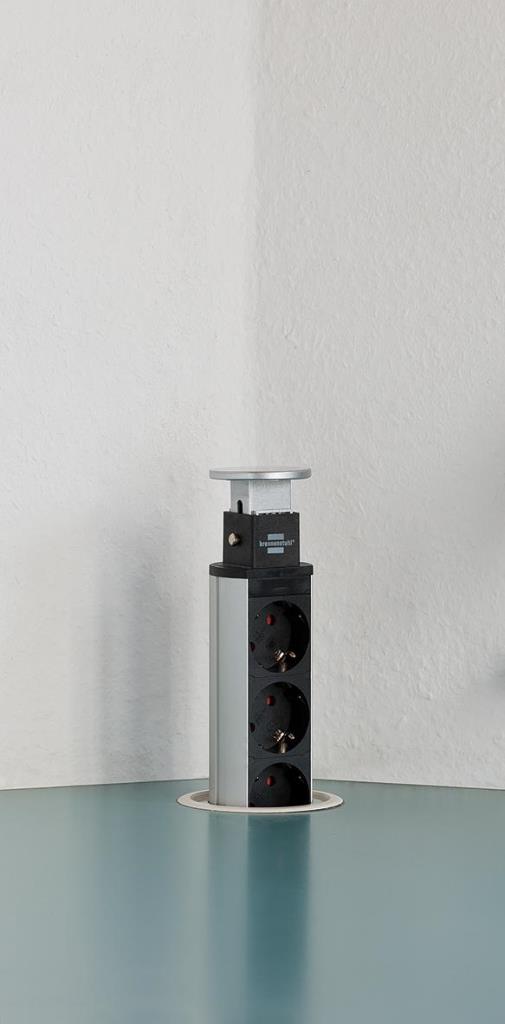 Brennenstuhl Tower Power Serisi 2 X Usb 2.0 2100 mAh Hızlı Şarj Özellikli 3 Soketli 2 Metre Fonksiyonel Masaüstü Priz