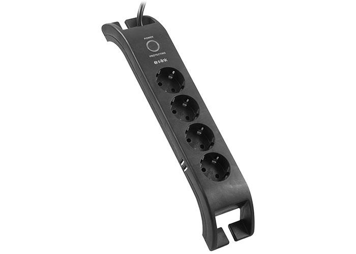 S-Link SPG3041 2m 2xUSB=2.4a 3G1.5mm2 900 Joule 4'lü Akım Korumalı Siyah Priz