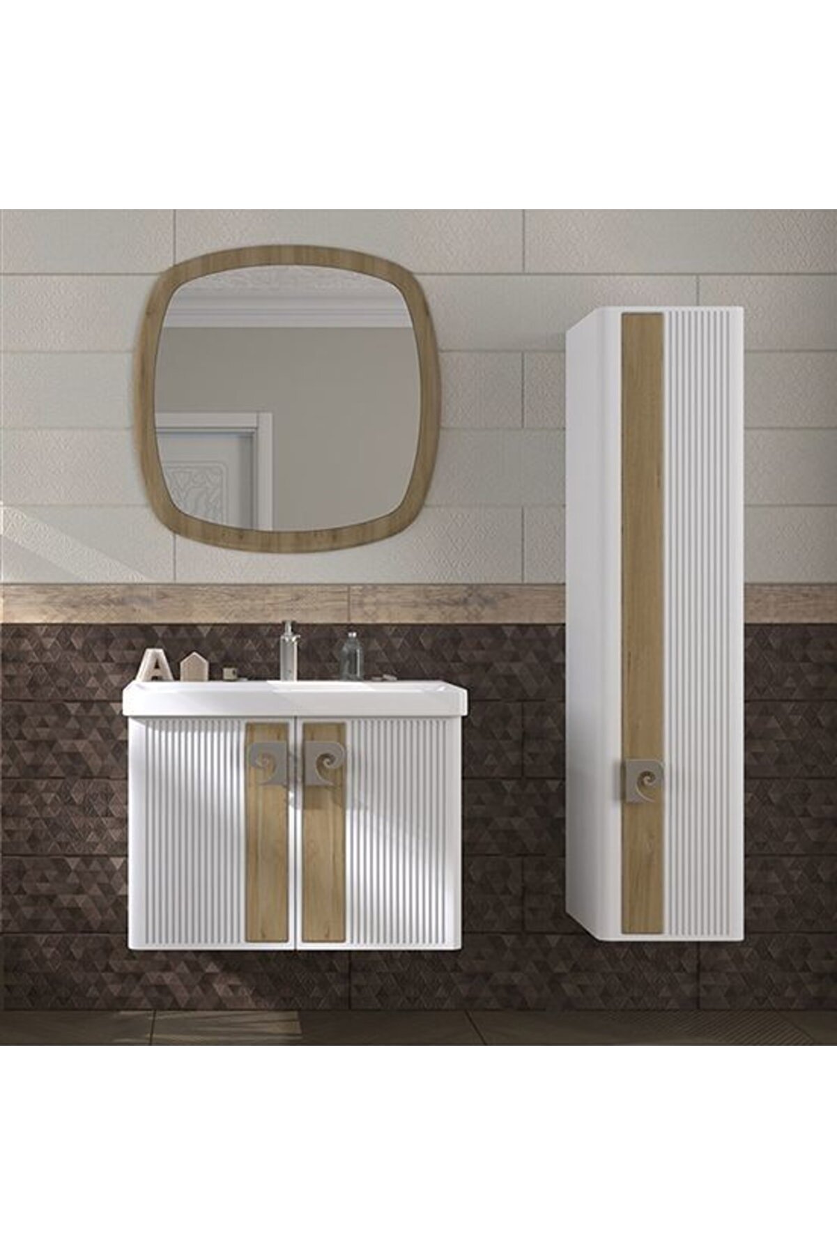 Pierre Cardin Abis 80 cm ANTIQUE WHITE WILLOW banyo dolabı
