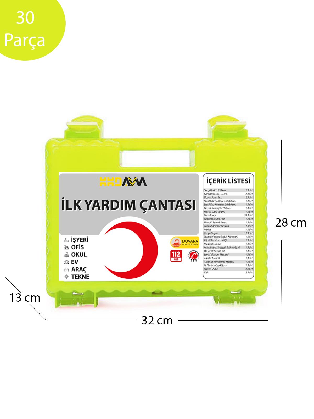 KKDAVM Iş Yeri Çantası Ecza Dolabı Ilk Yardım Seti Sarı
