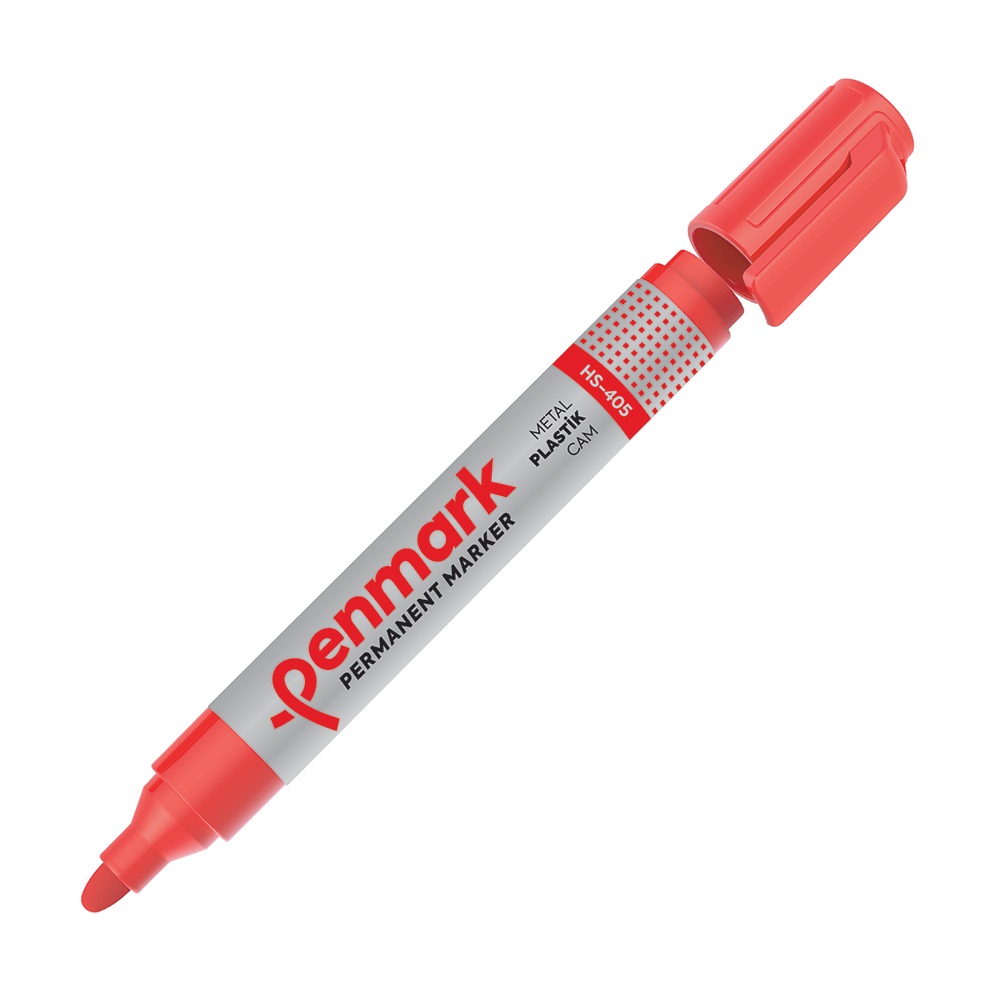 Penmark Markör Permanent Yuvarlak Uç Kırmızı HS-405