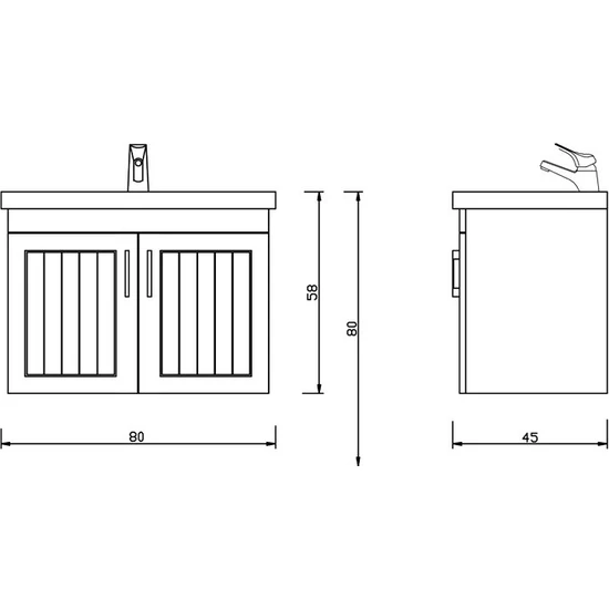DENKO Lotus 80 cm MDF Banyo Dolabı