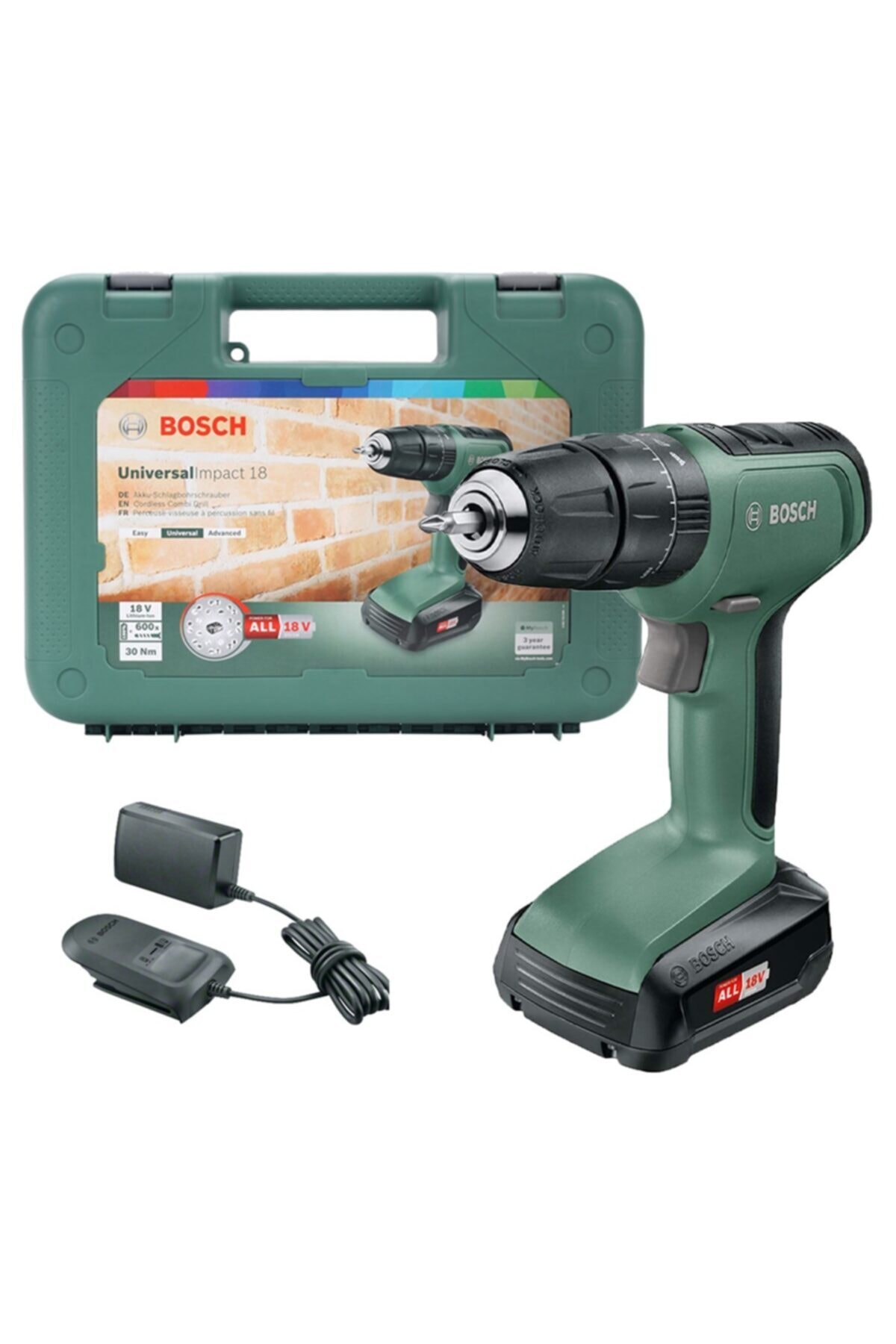 Bosch Universal Impact 1,5Ah 18V Tek Akülü Darbeli Vidalama