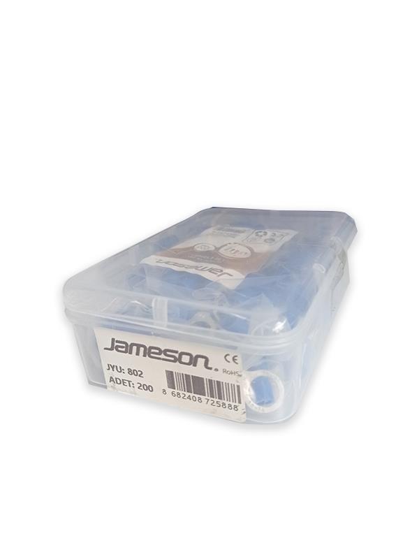 JAMESON JYU-802 M8 YUVARLAK TİP İZOLELİ KABLO UCU (1,50-2,50 MM, MAVİ) (200 ADET )