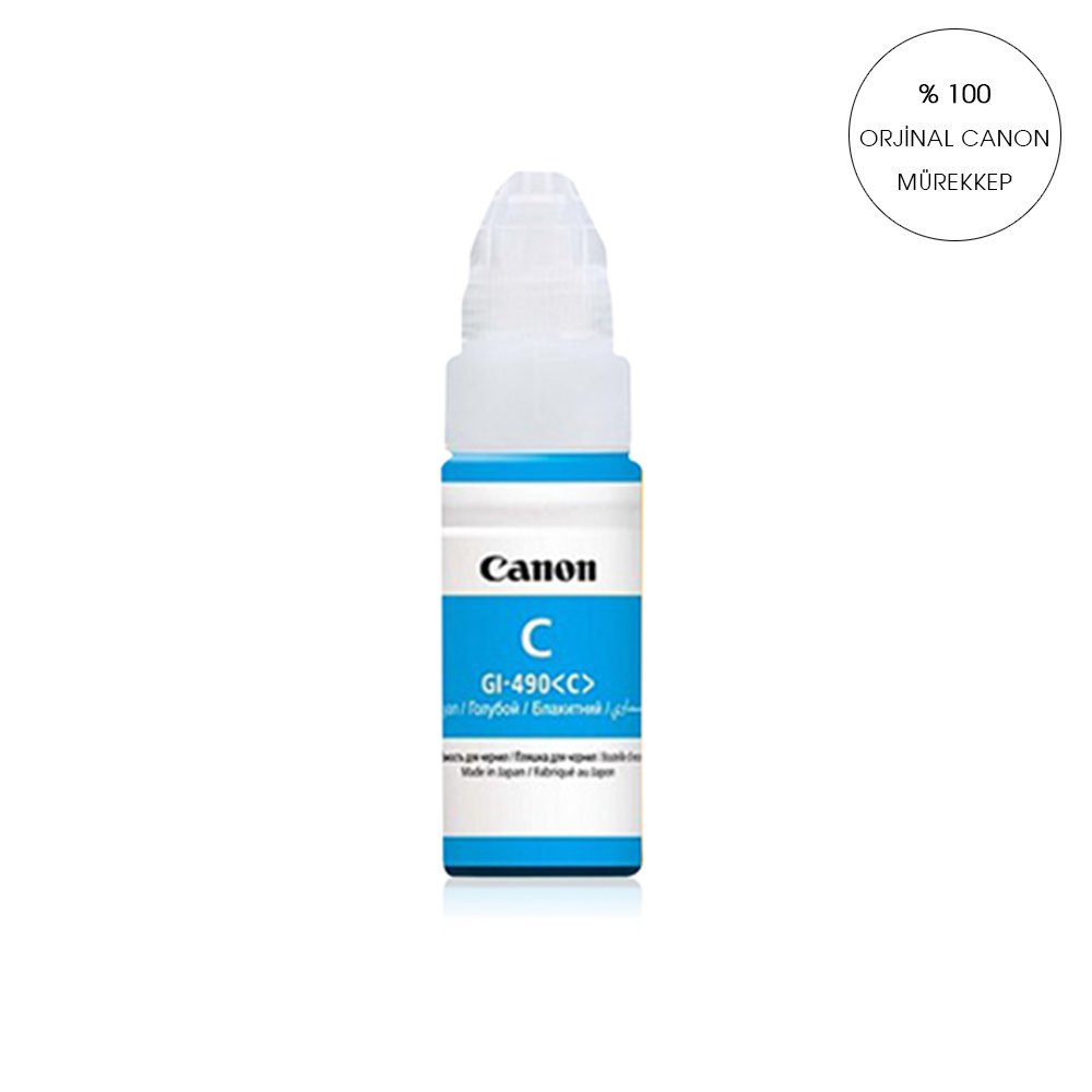 Photoink Canon G1400/G1410/G2400/G2410/G2411/G3400/G3411/G4400 Gı 490 Yazıcılar İçin Uyumlu 70 Ml Mavi Mürekkep Gı-490