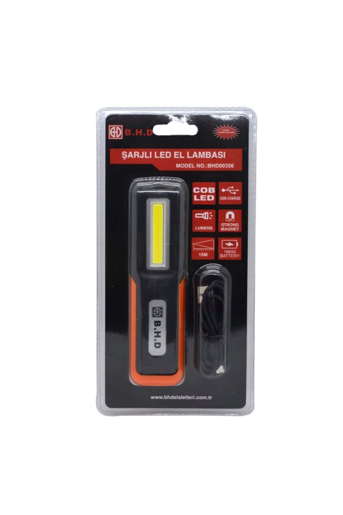 Şarjlı Mıknatıslı Kamp Feneri Lambası Cob Led Işıldak 00356