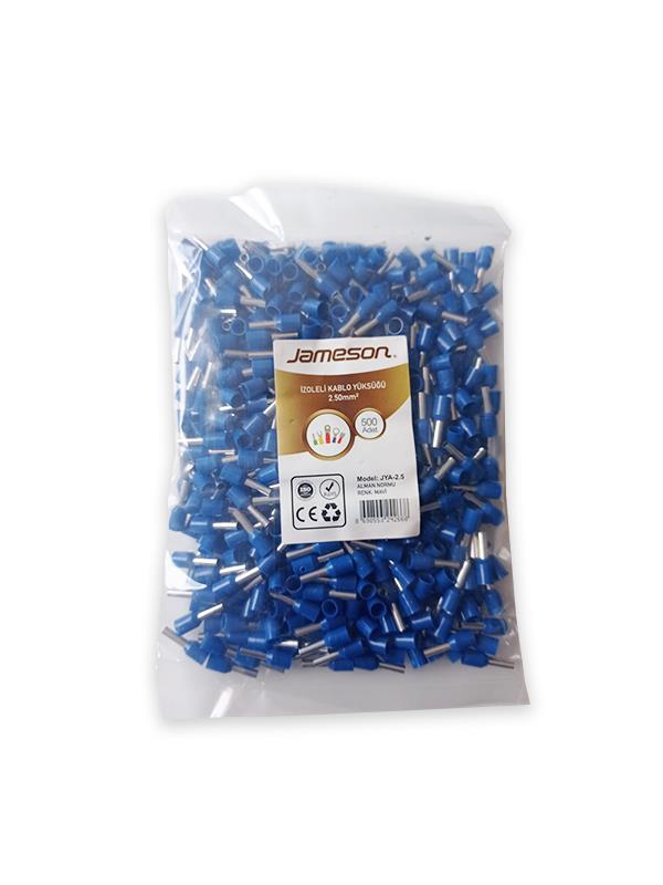 JAMESON JYA-2.5 ALMAN NORMU İZOLELİ KABLO YÜKSÜK (2,5 MM-MAVİ) (500 ADET )