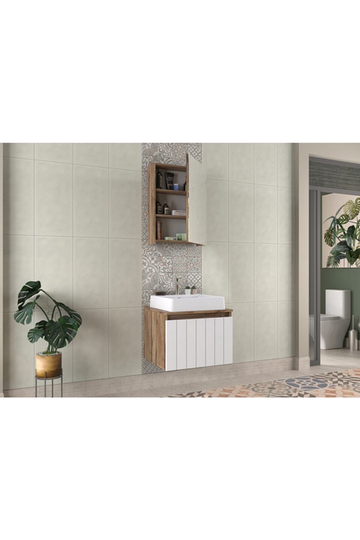 Biani Nevada 60 cm Beyaz Banyo Dolabı