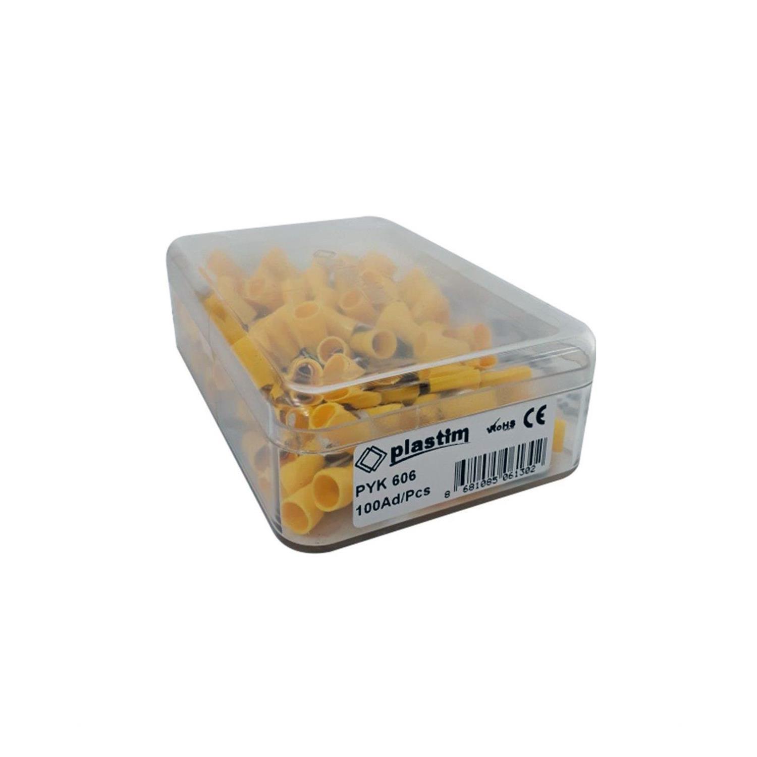 PLASTİM PYK-606 M6 YUVARLAK TİP İZOLELİ KABLO UCU (4,00-6,00 MM) (100 ADET )