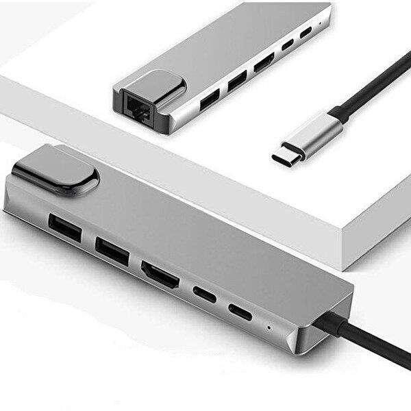 Daytona Fix FC-04 6 in 1 Type C to PD Hdmi Usb RJ45 Adaptör 4K Usb 3.0