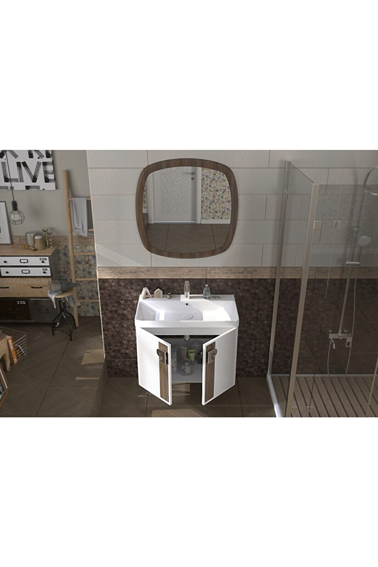 Pierre Cardin Abis 80 cm hornbeam banyo dolabı