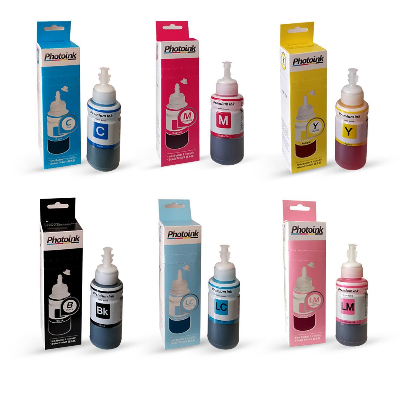 Photoink Epson Uyumlu 6 Renk Takım Photoınk Plus Mürekkep - L800/L805/L810/L850/L1300/L1800/ L382/L386/L455/1455/L3050/L3060/L3070
