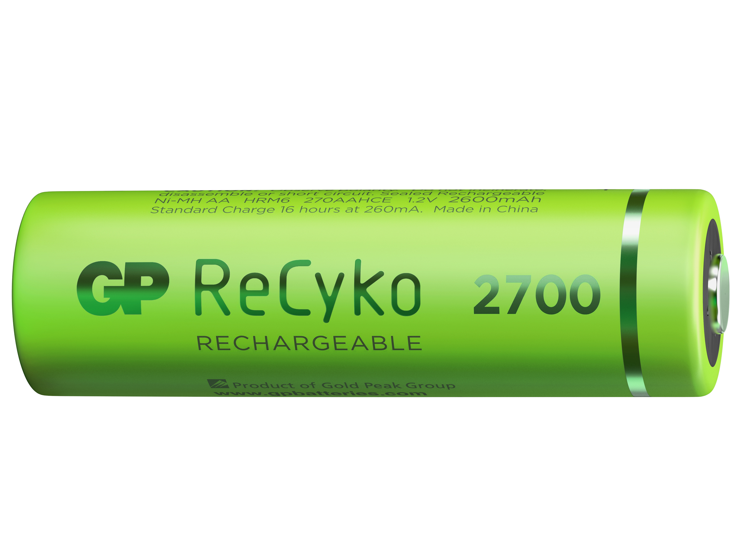 GP Batteries ReCyko 2700 AA Kalem Ni-MH Şarjlı Pil'' 1.2 Volt'' 6lı Kart