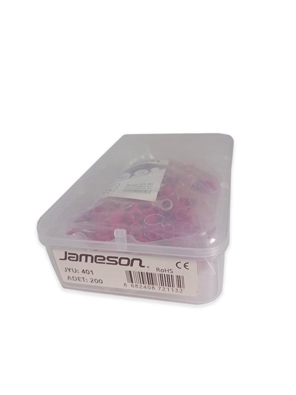 JAMESON JYU-401 M4 YUVARLAK TİP İZOLELİ KABLO UCU (0,50-1,50 MM, KIRMIZI) (200 ADET )
