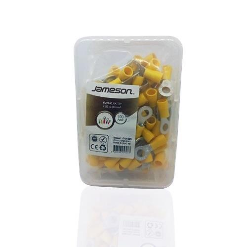 JAMESON JYU-606 M6 YUVARLAK TİP İZOLELİ KABLO UCU (4,00-6,00 MM, SARI) (100 ADET )