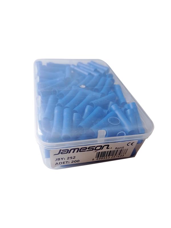 JAMESON JBY-252 İZOLELİ EK MUF (2,5 MM - MAVİ) (200 ADET )