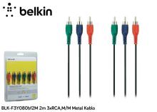 Belkin BLK-F3Y080BF2M 2m 3xrca,m-m Metal Kablo