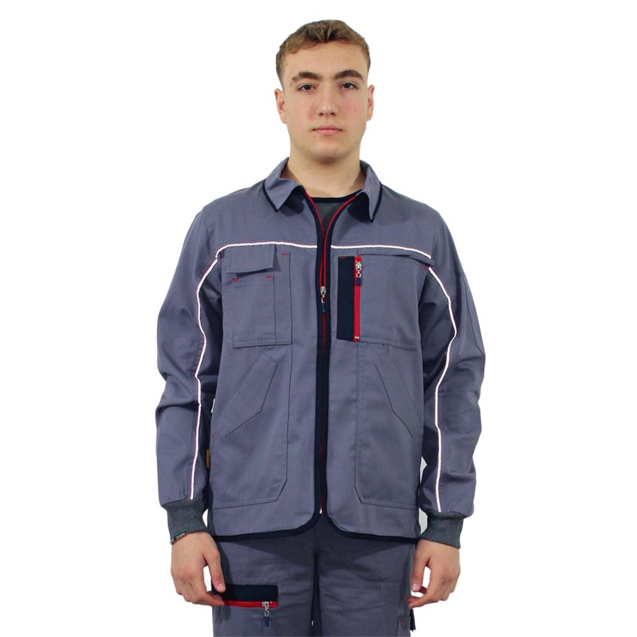 Persmont Hk Gm04 Gri Harman Karışım Fermuarlı Gabardin Yazlık Mont