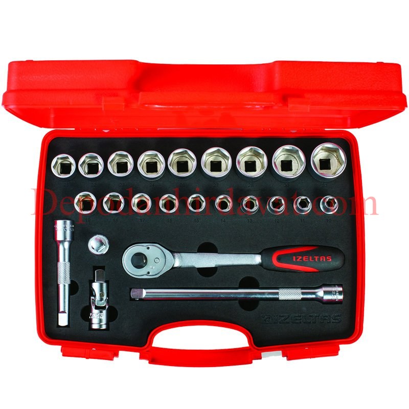 İzeltaş 1/2" Altı Köşe Lokma Anahtar Takımı 24 Parça, mm