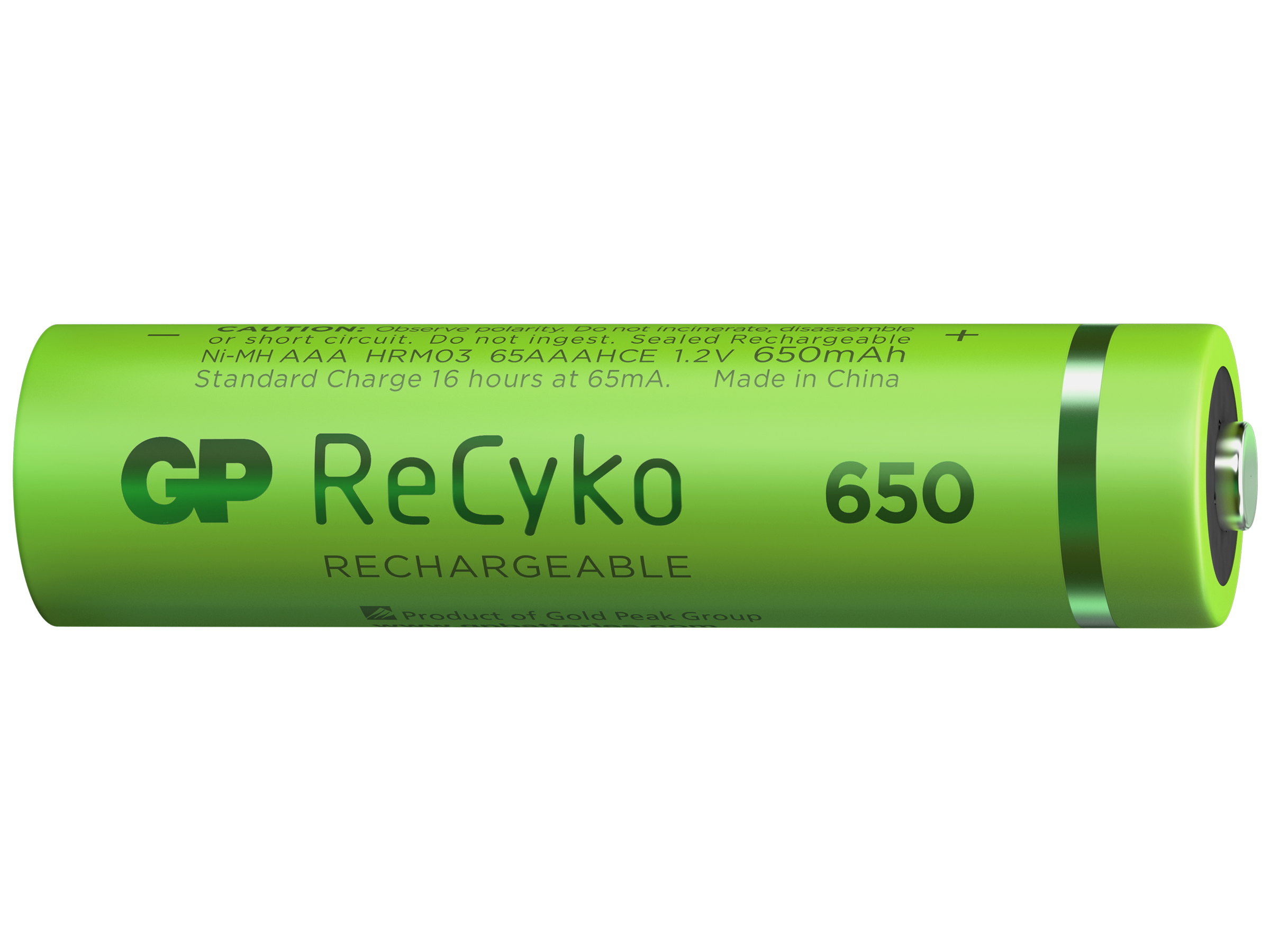 GP Batteries ReCyko 650 AAA İnce Kalem Ni-Mh Şarjlı Pil 1.2 Volt 2Li Kart