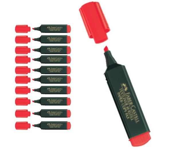 Faber-Castell Fosforlu Kalem Kırmızı 10 lu 15 48 21