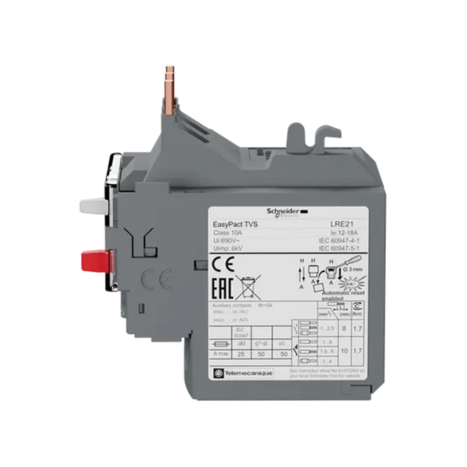 SCHNEIDER EASYPACT TVS LRE-21 DİFERANSİYEL TERMİK AŞIRI YÜK RÖLESİ (12-18A)