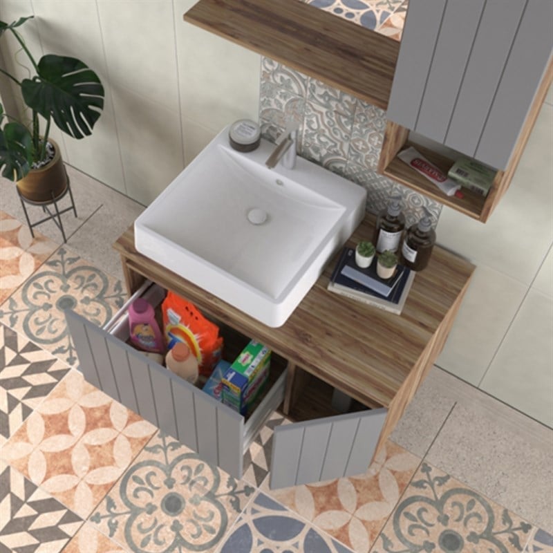 Biani Nevada Matt Anthracite 90 cm Banyo Dolabı